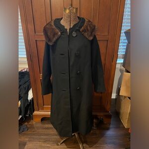 Vintage Kilgarnock Wool Coat with Fur Neck